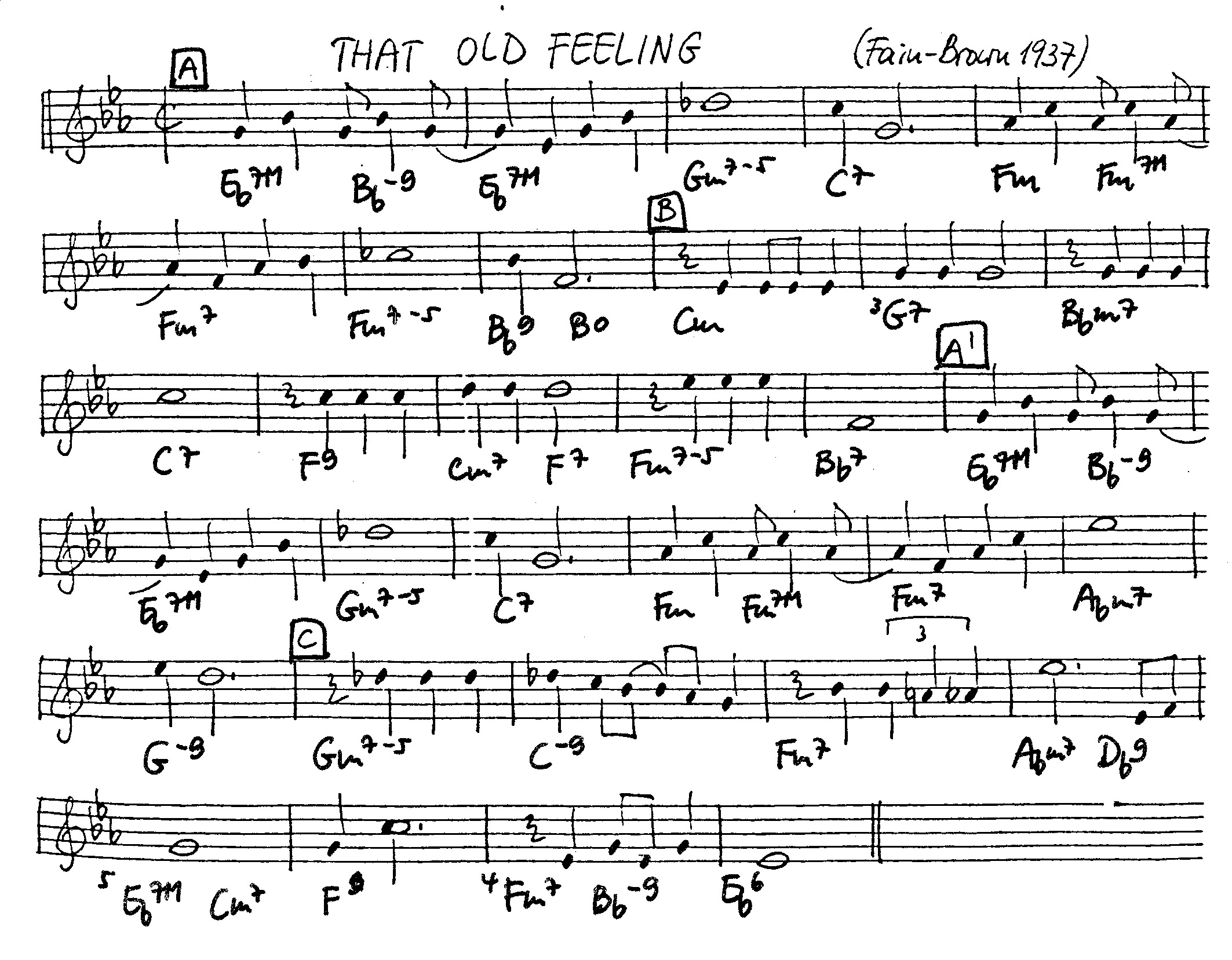 that old feeling leadsheet – book us for your next 20s or gatsby event